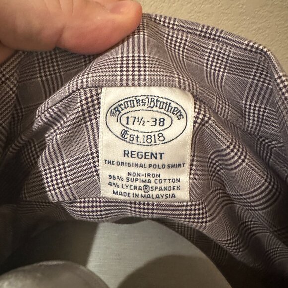 Brooks Brothers Dress Shirt Lavender 17.5 Neck 38 Sleeve - Picture 3 of 3